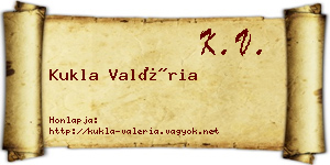 Kukla Valéria névjegykártya
