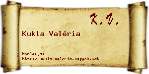 Kukla Valéria névjegykártya